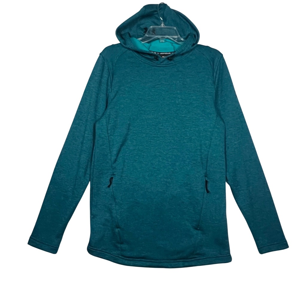 Under Armour ColdGear Hoodie Green Womens SM Pullover Long‎ Sleeve Front Pocket